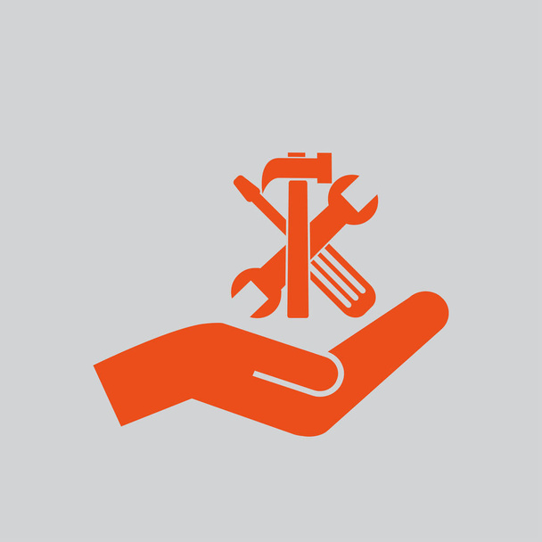 tools in hand icon - Vector, Image