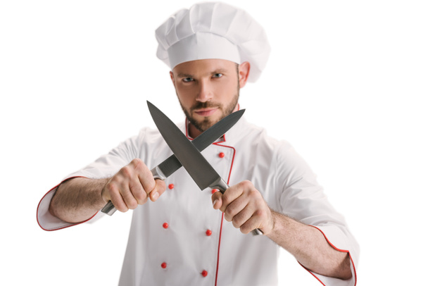 молодий кухар точильних ножів
 - Фото, зображення