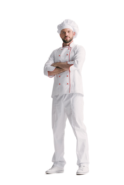 pensive chef with folded arms - Photo, Image
