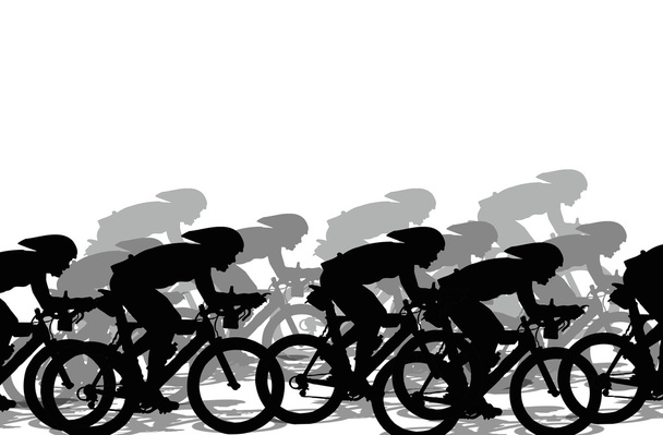 Un grupo de ciclistas organiza una competición
 - Foto, imagen