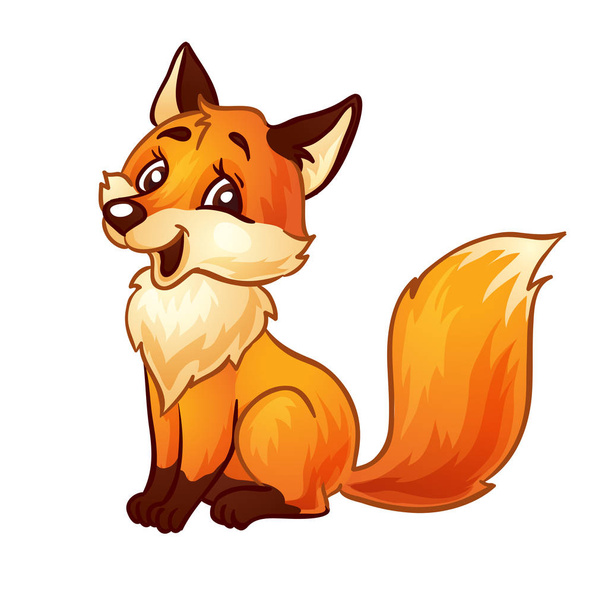 Cute Adult fox cartoon. - ベクター画像