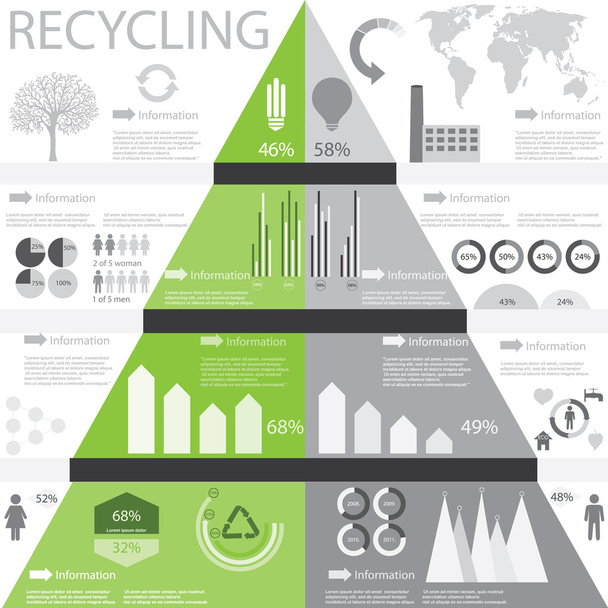 Ecology, recycling info graphics collection - Vektor, Bild