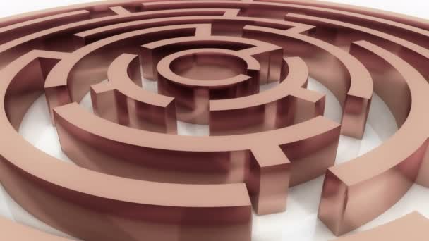 Labirinto metallico in rame rotante 4k, astratto business & sfondo tecnologico
. - Filmati, video