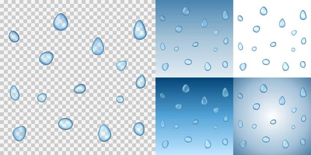 Realistic vector water droplets on a transparent background. Exa - Vector, Image