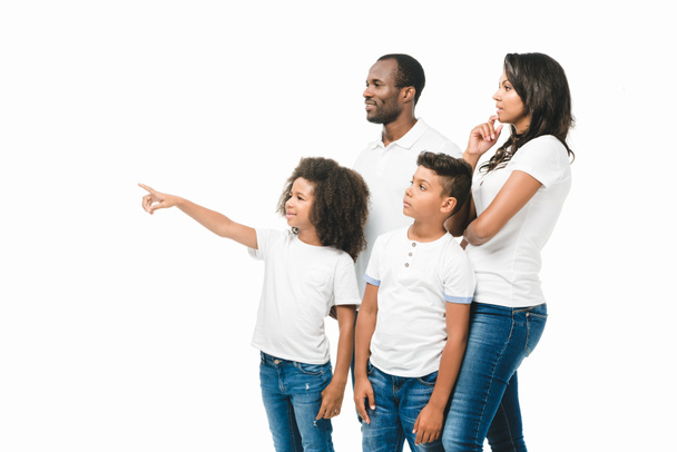 african american family pointing away - Photo, Image