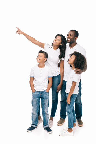 african american family pointing away - Fotó, kép