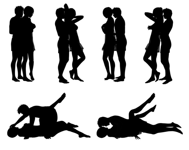 Silhouette position amour
 - Photo, image