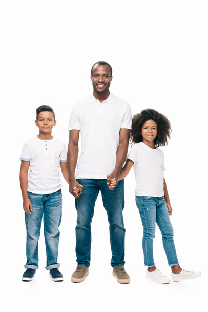 happy african american father with kids - Photo, Image