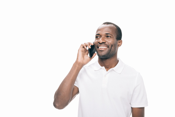 african american man talking on smartphone  - Fotó, kép