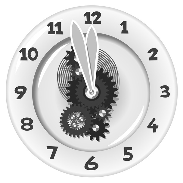 White clock. Five minutes to twelve - ベクター画像