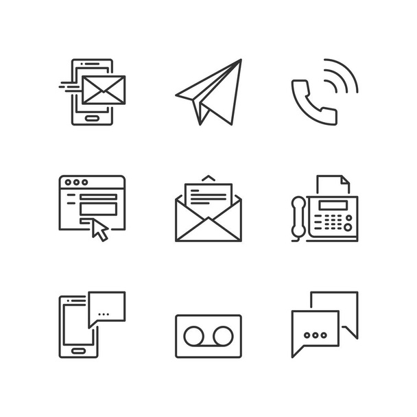 Outline icons. Communication - Wektor, obraz