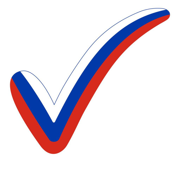 Check mark style Russia flag elections, voting - Vector, Image