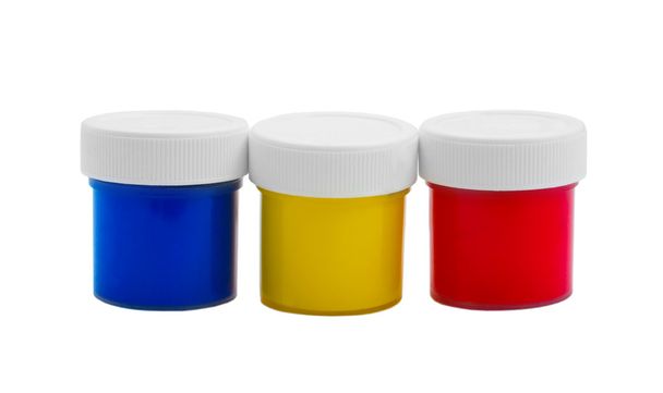 банки цвет бутылки краски изолированы на белом фоне (клип
 - Фото, изображение