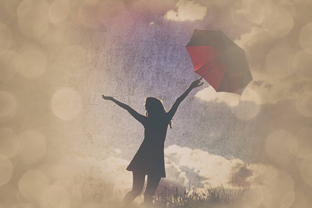 молода жінка з парасолькою
 - Фото, зображення