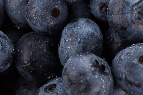 blueberries with water drops close up - Photo, image