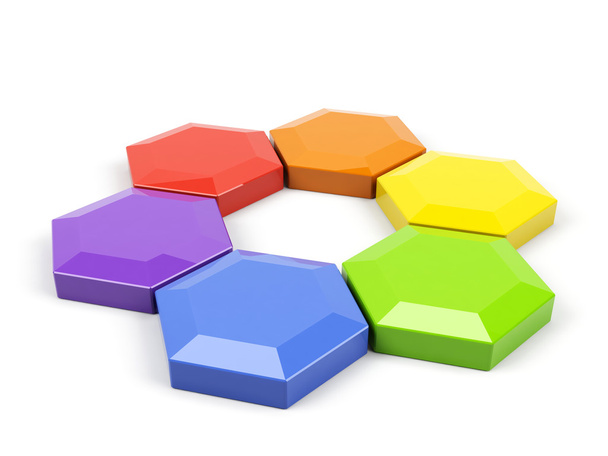 Hexagonal color wheel on a white. - Fotografie, Obrázek