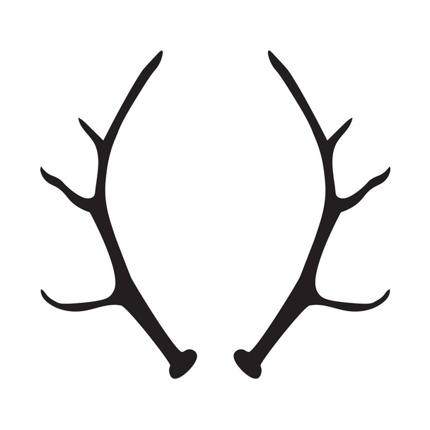 черный силуэт оленьих рогов - векторная иллюстрация
 - Вектор,изображение