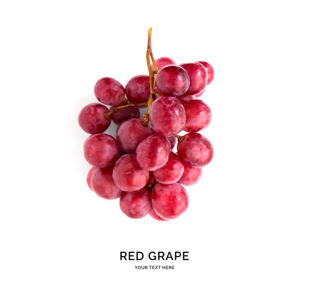 red grapes bunch isolated on white background - Photo, Image