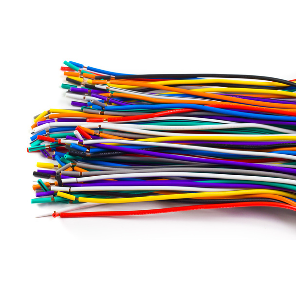 alambres de red de color aislados sobre fondo blanco
 - Foto, Imagen
