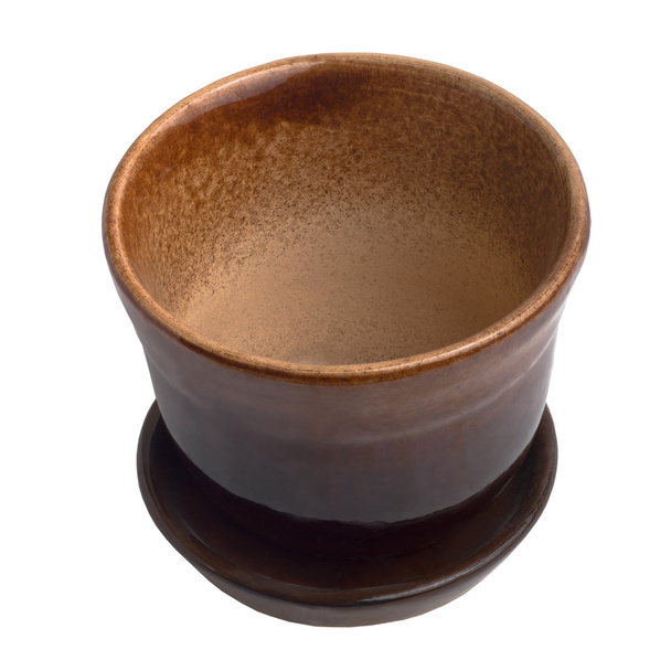 tasse marron céramique isolée (chemin de coupe
) - Photo, image
