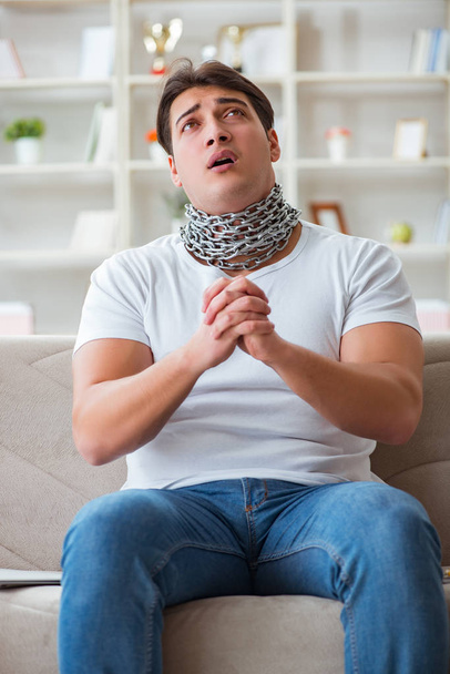 Young man suffering from sore throat - Photo, Image