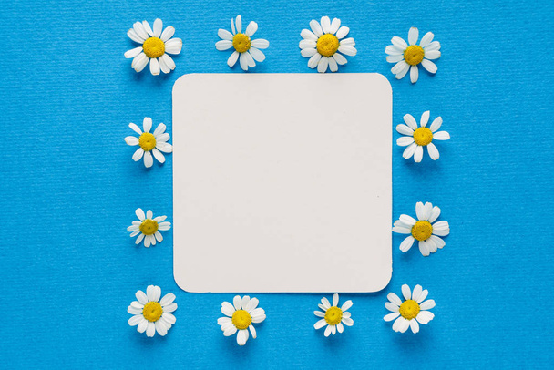  flowers and  the empty card - Foto, afbeelding