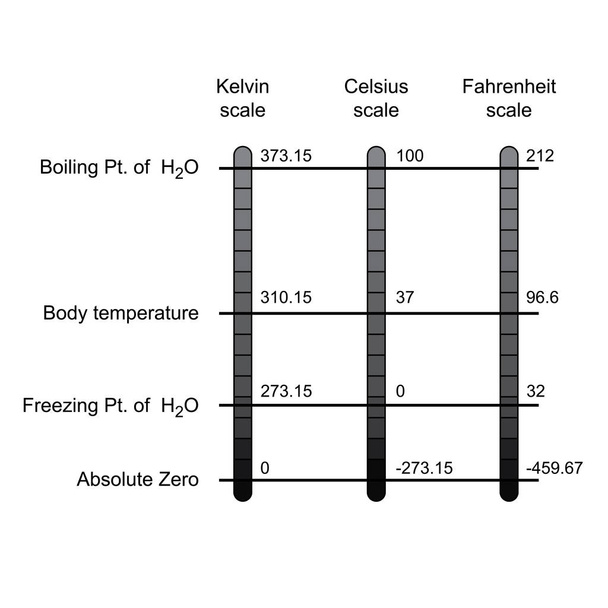 σύγκριση των τριών θερμοκρασία κλίμακες διάνυσμα - Διάνυσμα, εικόνα