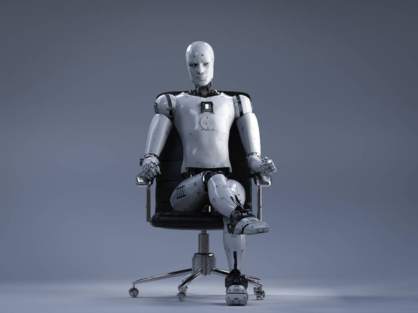 робот сидить на офісному стільці
 - Фото, зображення