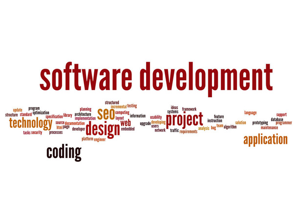 ソフトウェア開発の単語雲 - ベクター画像
