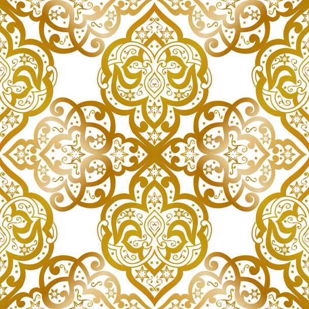 Seamless monochrome ornate pattern - Vector, imagen