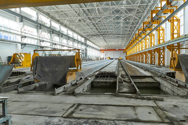 Manufacturing concrete slabs. reinforced concrete production - Photo, Image