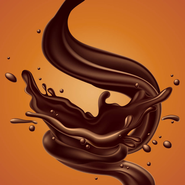abstract background with chocolate splash, high detailed realist - Vektör, Görsel