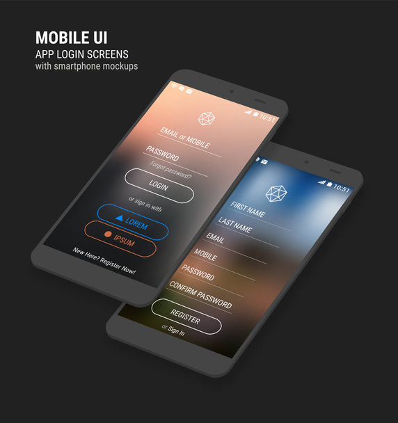 modelos de aplicativos móveis responsivos
  - Vetor, Imagem