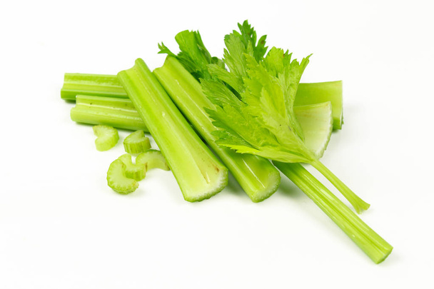 Fresh green celery isolated on white background - Photo, Image