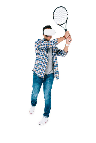man playing tennis in virtual reality - Foto, afbeelding