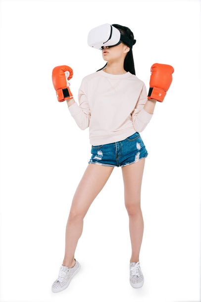 woman boxing in virtual reality  - Valokuva, kuva