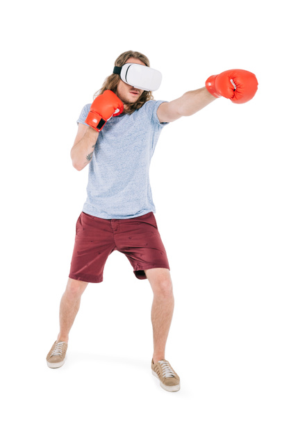 man boxing in virtual reality headset  - Foto, afbeelding