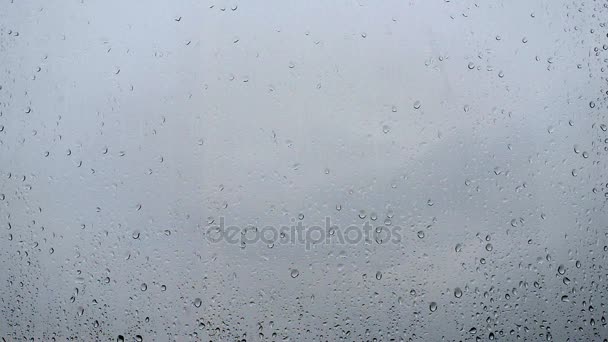 gocce di pioggia su un pannello della finestra - Filmati, video