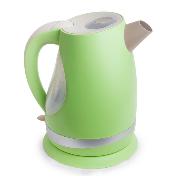 kettle green electric isolated on white background - Foto, Bild