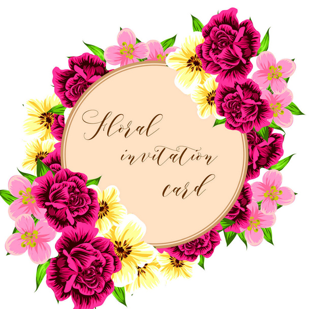 floral invitation  card.  - Wektor, obraz