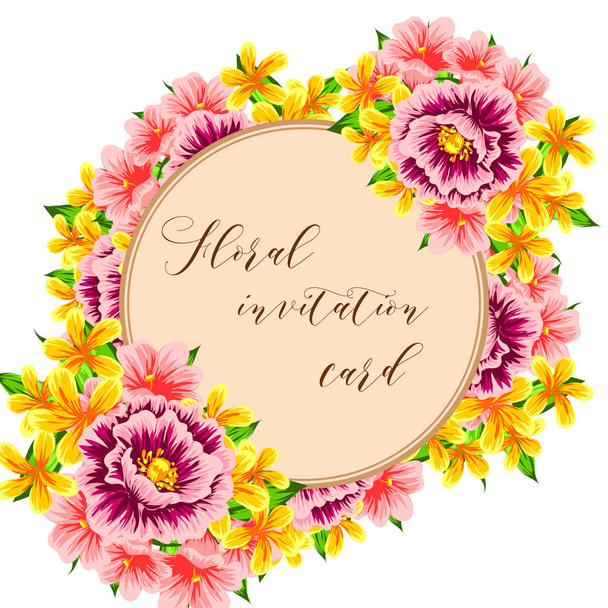 invitation card with floral elements - Vektor, kép