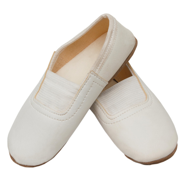 Stare dzieci biały różowy pointe buty Baletki na białym tle - Zdjęcie, obraz