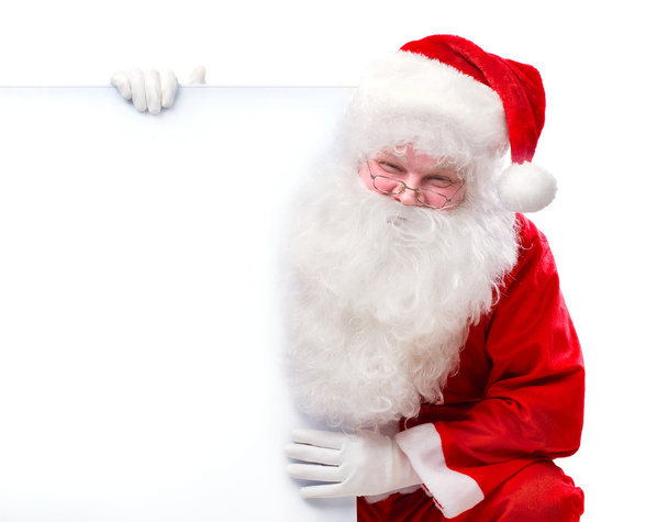 Santa Claus holding Banner with Space for Your Text - Φωτογραφία, εικόνα