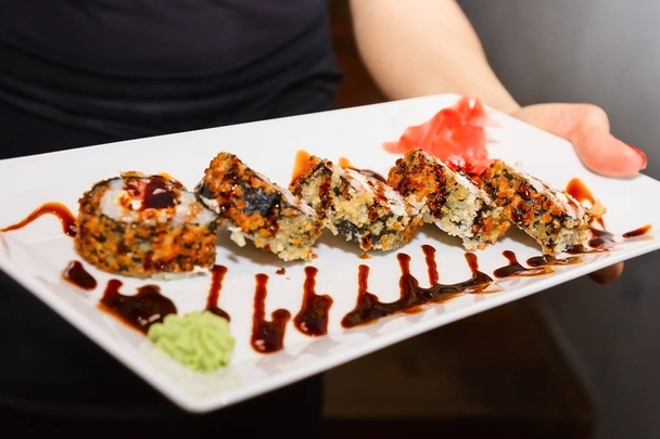 sushi rolls on plate - Foto, Imagen