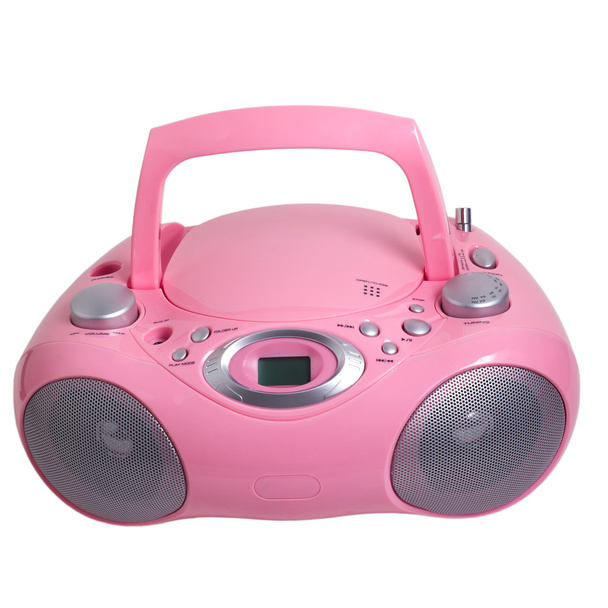 pink mp3 stereo cd radio recorder isolated - Photo, Image