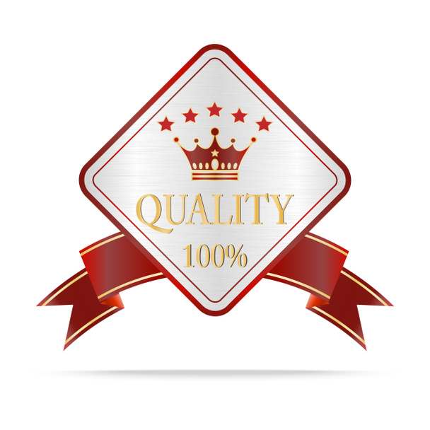 Luxusní stříbrné a červené štíty certifikát kvality - Fotografie, Obrázek