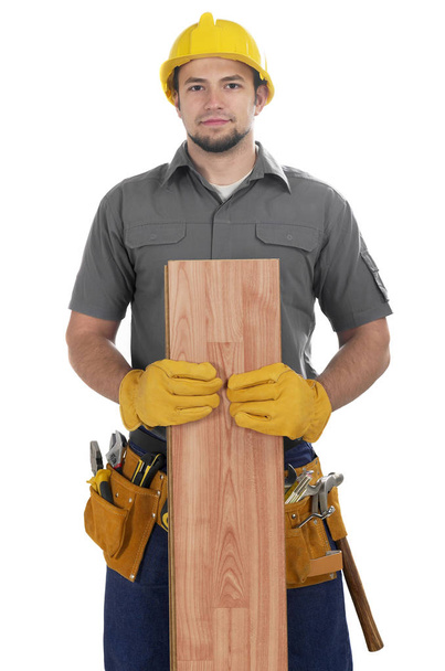 Építési vállalkozó, keményfa csempe - Fotó, kép