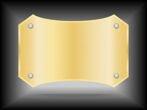 Διάνυσμα μεταλλικό χρυσό όνομα πλάκα ή χρυσό σήμα μέταλλο - Φωτογραφία, εικόνα