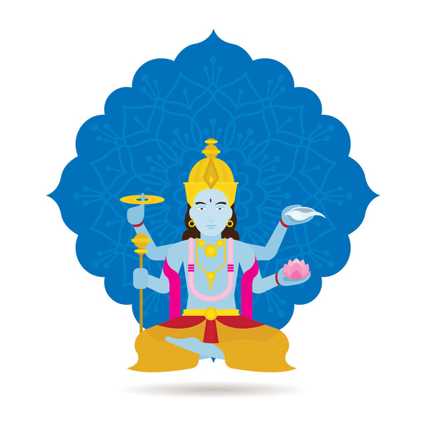 Vishnu Hindu Isten, vagy istenség - Vektor, kép