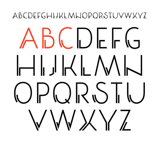 Dekoratív sanserif betűtípus - Vektor, kép